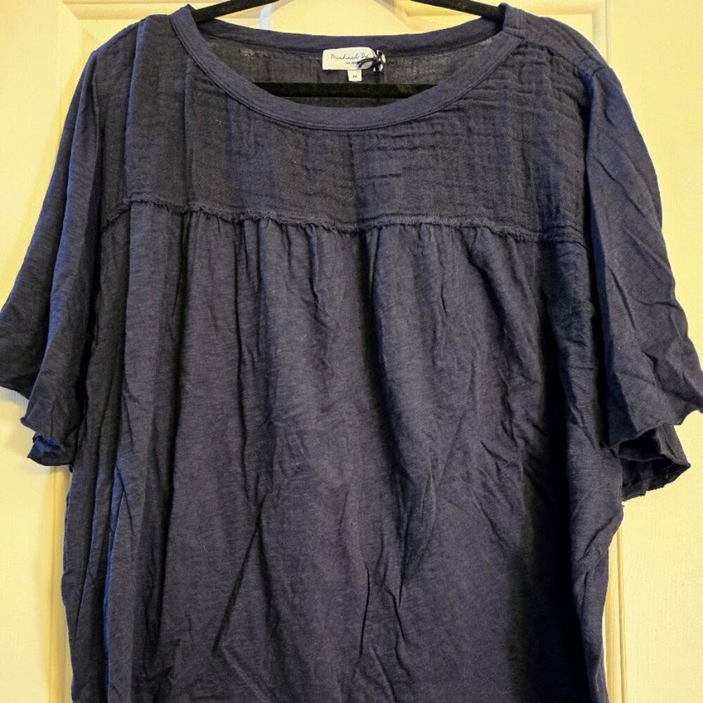 Michael Stars Blue Flowy Blouse